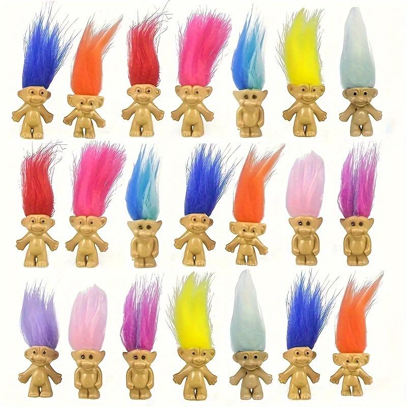 10 20pcs Mini Troll Dolls, Vintage Trolls Lucky Doll Action Figures, Cake Toppers Chromatic Adorable Cute Little Guys Collection, School Project, Arts Crafts, Halloween Christmas Gift