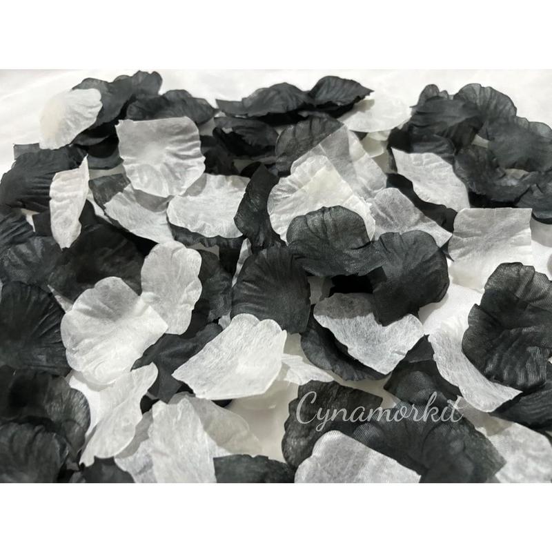 Black Rose Petals 1000 PCS Fake Rose Petals for Romantic Night,Hotel Decorations for Her,Black Party Decrationg, Valentine Decor, Artificial Rose Petals, Black Roses,Flower Petals (Black)