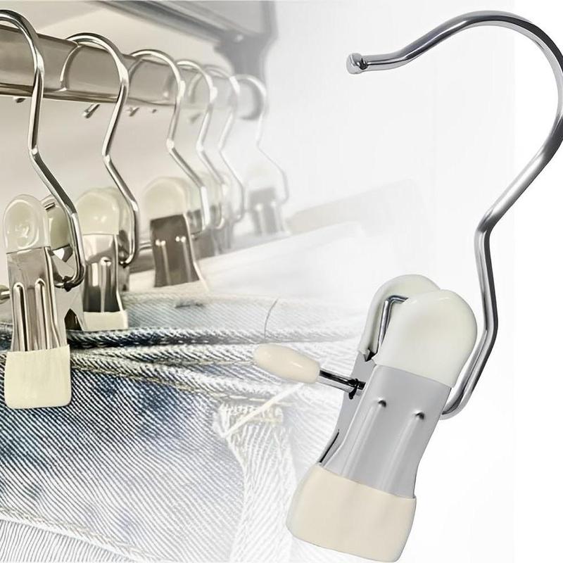 S Shaped Hook, 20pcs Multifunctional Stainless Steel Hanger Clip, Space Saving Hanger for Jeans, Hats, Towels, Home Organizer