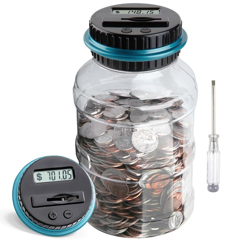 Electronic Piggy Bank with LCD Display, Coin Counter for Kids, Ideal for Storing Coins and Cash - Great Savings Gift for Children