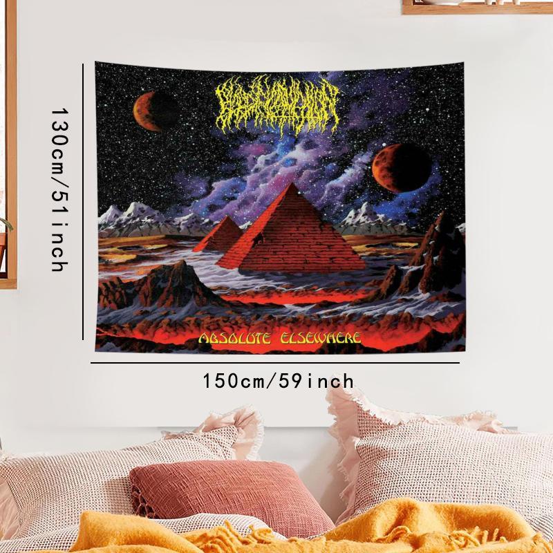 Pyramid Cosmic Adventure Pattern Tapestry, Aesthetic Wall Hanging Decor, Hanging Tapestry for Bedroom Home Office Decor, Home Decor