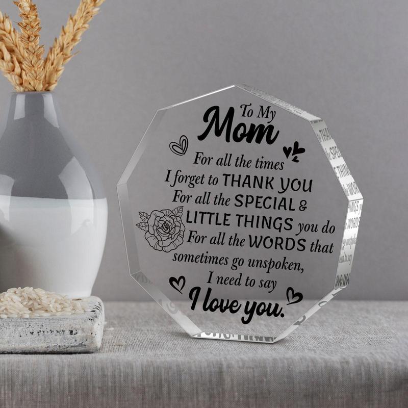 Acrylic Ornament, Transparent Acrylic Plaque, Mom Gift, Birthday Gift for Mom, Commemorative Decorations, Home Decor, Gift for Mom