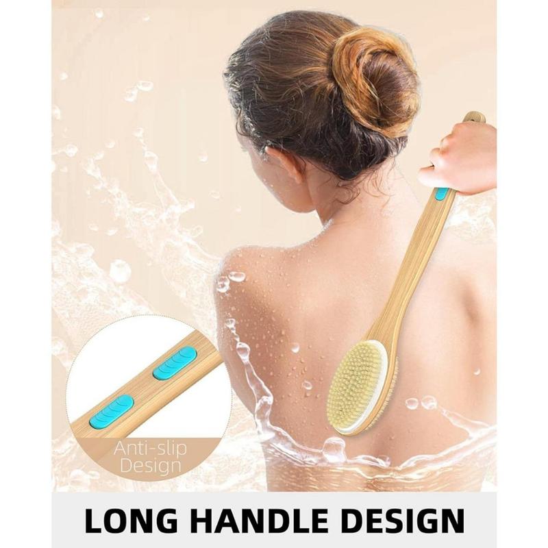 Shower Brush with Soft and Stiff Bristles, Bath Dual-Sided Long Handle Back Scrubber Body Exfoliator for Wet or Dry Brushing(Creative Life Pavilion) Accessories