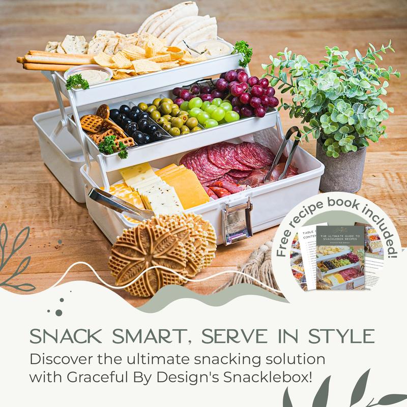 Family Snacklebox and Charcuterie Board - BPA Free & Dishwasher Safe Organiser Book