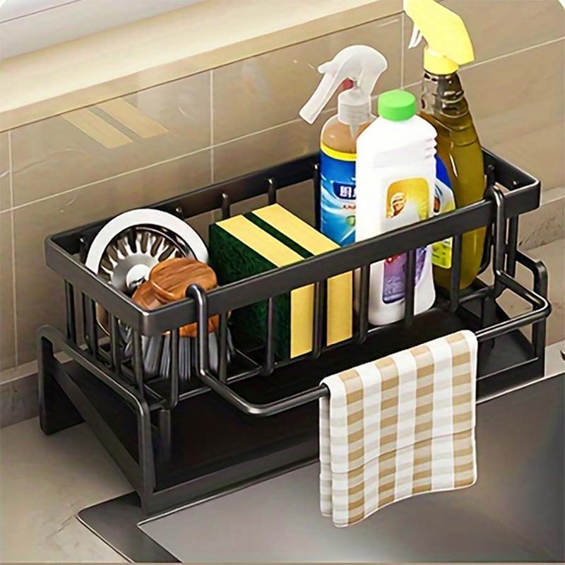 Kitchen Sink Storage Rack, Sink Caddy, Multifunctional Durable Cleaning Tool Storage Rack, Home Organizer for Kitchen & Bathroom