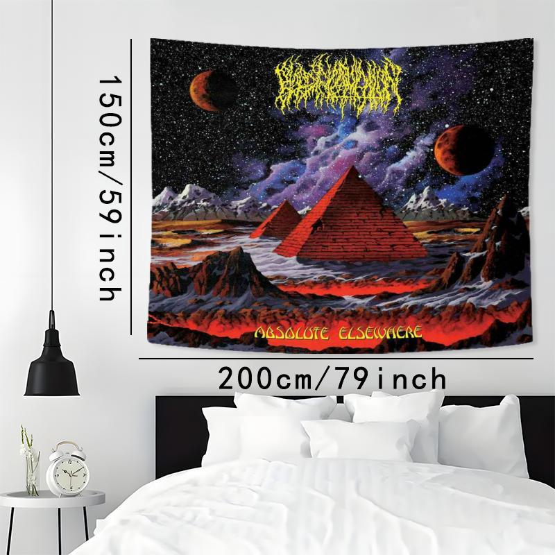 Pyramid Cosmic Adventure Pattern Tapestry, Aesthetic Wall Hanging Decor, Hanging Tapestry for Bedroom Home Office Decor, Home Decor