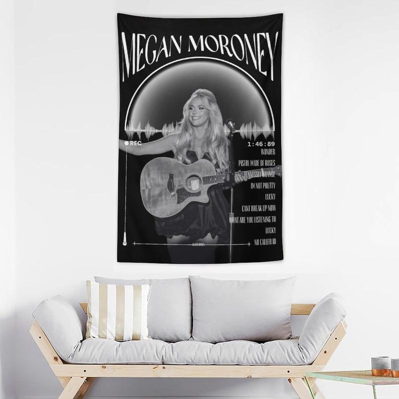 Megan Music Moroney Tapestry - Wall Art for Bedroom, College Dorm, and Home Decor - Decorative Hanging Banner Flag Poster