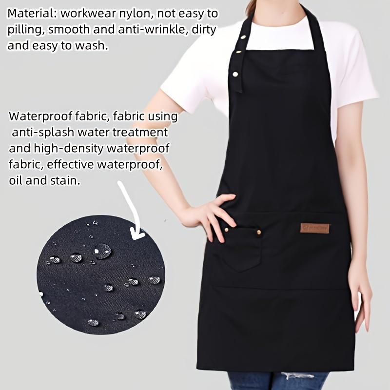 Waterproof & Oil-proof Apron, 1 Count Adjustable Bib Apron, Kitchen Cooking Apron for Home Restaurant, Fashionable Working Apron