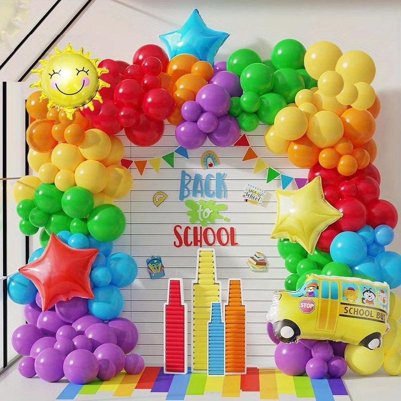 Balloon Garland Arch Kit, 145pcs set Mixed Color Balloon Set, Back To School Season Party Decor, Birthday Party Decor, Home Decor, Room Decor