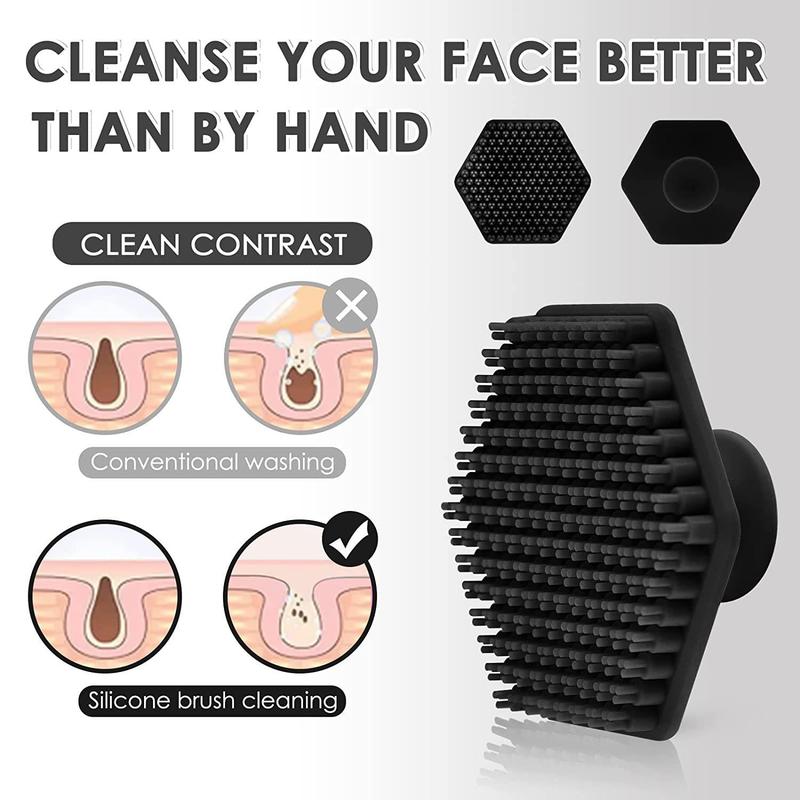 Silicone Back Massage Brush & Face Cleaning Brush Set, 1 Set Reusable Shower Brush, Bathing Accessories for Home Bathroom