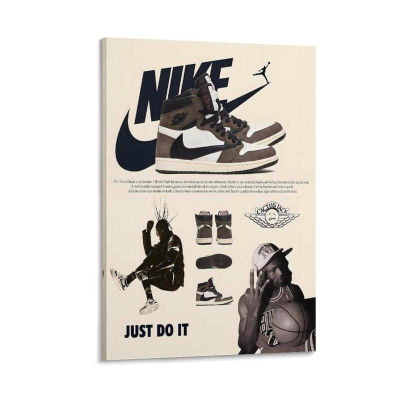 Hypebeast Sneaker Poster Hypebeast Shoes Poster for Boys Guys Men Room - AJ-Travis Scott - Wall Art Poster Shoes Painting