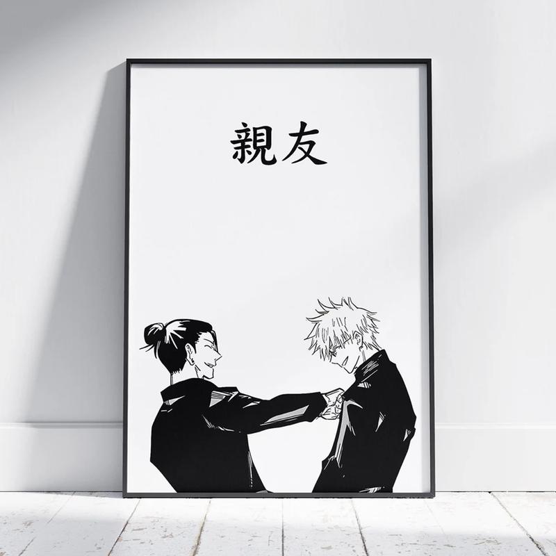 Aoi Todo Yuji Itadori Jujutsu Kaisen Poster Anime Wall Art Minimalist Manga Poster Print Modern Art Wall Decor Decoration Room Photo Artistic Wall Ornaments