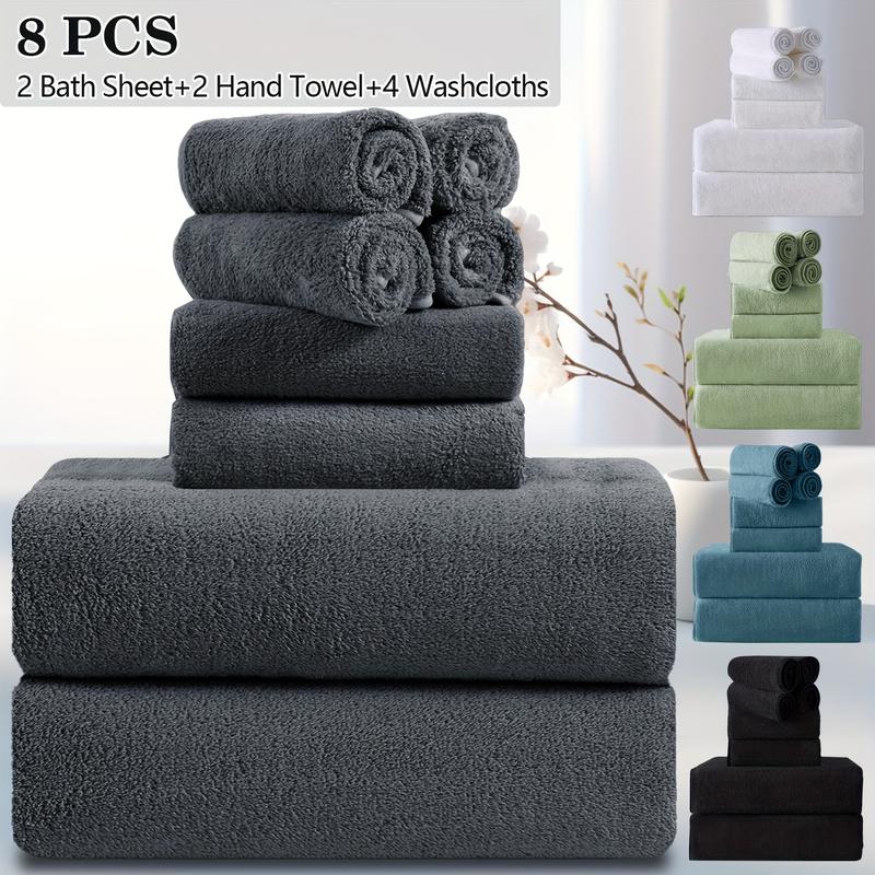 8 Piece Extra Large Bath Towels Set 35