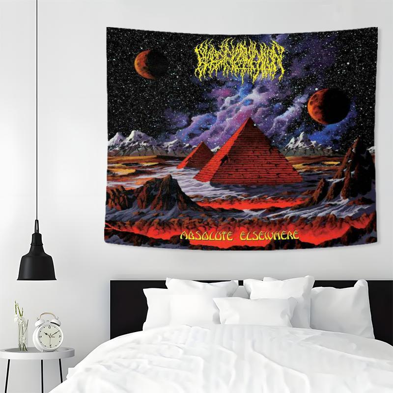 Pyramid Cosmic Adventure Pattern Tapestry, Aesthetic Wall Hanging Decor, Hanging Tapestry for Bedroom Home Office Decor, Home Decor