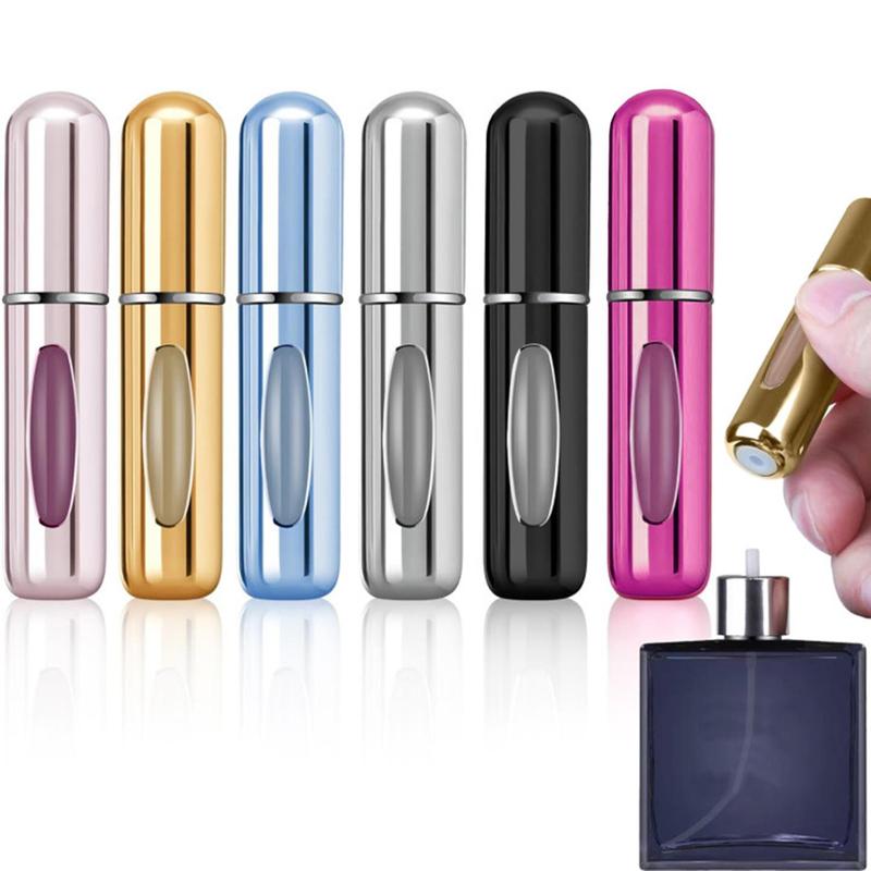 Portable Perfume Travel Refillable Bottle, 6 Counts set Travel Size Cologne Atomizer Dispenser, Pocket Purse Perfume on The Go Container