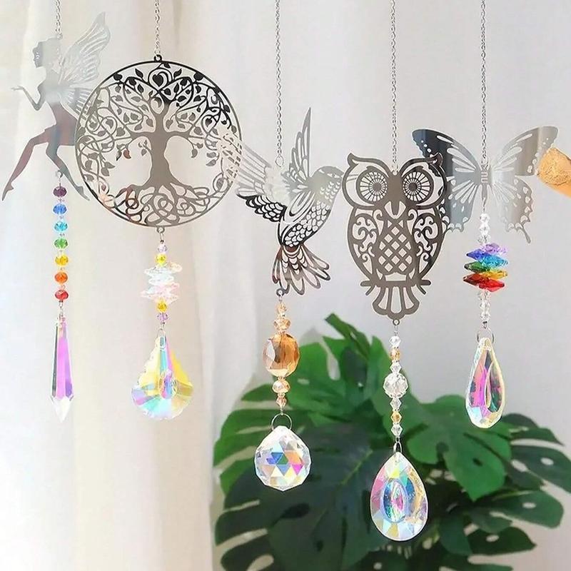 Artificial Crystal Sun Catcher, 1 Count Hanging Sun Catcher with Creative Design, Hanging Decor for Home Living Room Bedroom