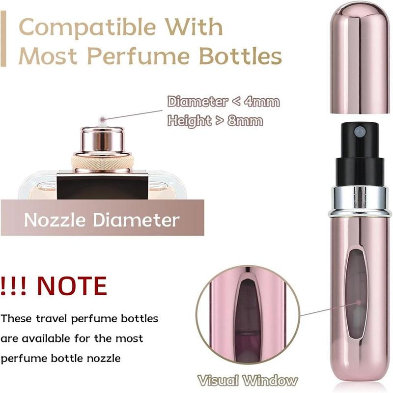 Portable Perfume Travel Refillable Bottle, 6 Counts set Travel Size Cologne Atomizer Dispenser, Pocket Purse Perfume on The Go Container