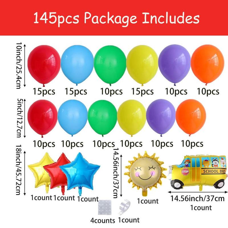 Balloon Garland Arch Kit, 145pcs set Mixed Color Balloon Set, Back To School Season Party Decor, Birthday Party Decor, Home Decor, Room Decor