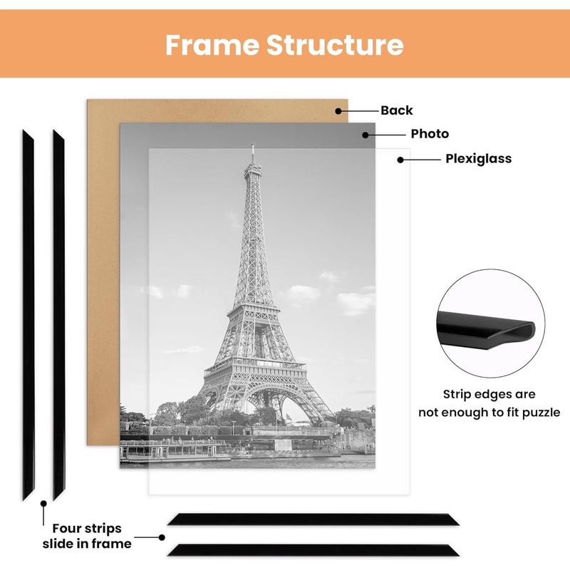 Frame Black 3 Pack, Poster Frames for Horizontal or Vertical Wall Mounting, Scratch-Proof Wall Gallery Photo Frame Decor Gift Hanging Plastic Artwork Box Christmas Print