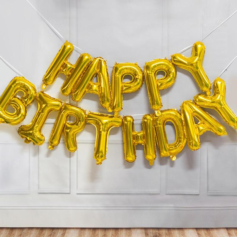 Letters Shaped Balloon, 13pcs set Solid Color Birthday Balloon for Birthday Celebration