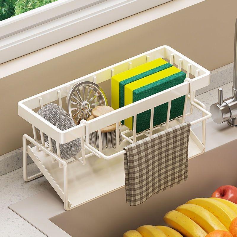 Kitchen Sink Storage Rack, Sink Caddy, Multifunctional Durable Cleaning Tool Storage Rack, Home Organizer for Kitchen & Bathroom