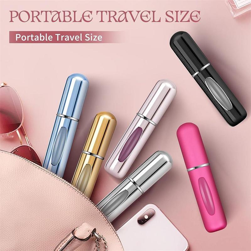 Portable Perfume Travel Refillable Bottle, 6 Counts set Travel Size Cologne Atomizer Dispenser, Pocket Purse Perfume on The Go Container