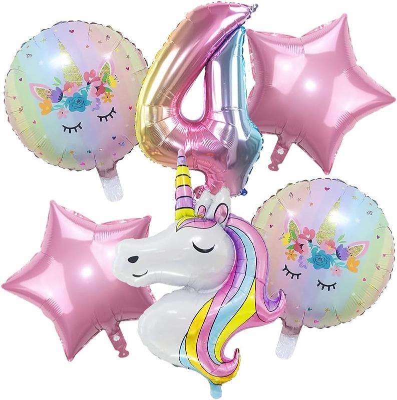 Unicorn Balloons Unicorn Birthday Party Decorations for Girls Foil Balloons Set Macaron and Rainbow Balloon Wedding  Shower Party Supplies (4)