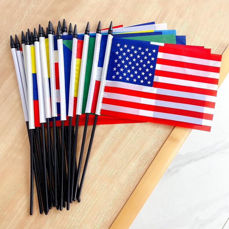 22 Pack Latin America Countries Stick Flags Set Small Mini Spanish Speaking Hand Held Flags,Includ 18 Latin America Countries,5x8 Inch