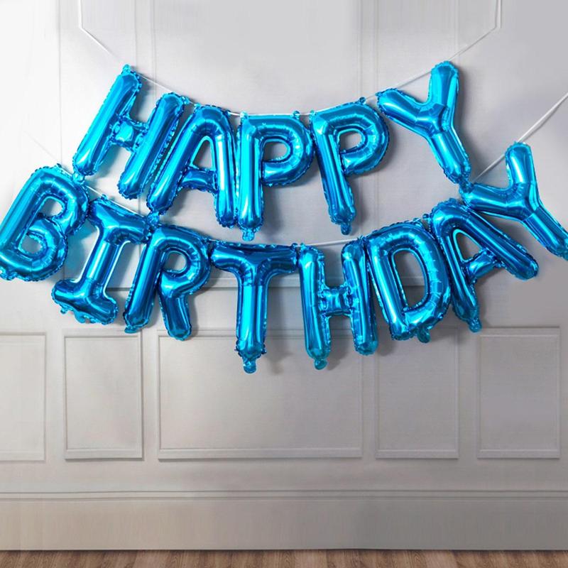 Letters Shaped Balloon, 13pcs set Solid Color Birthday Balloon for Birthday Celebration