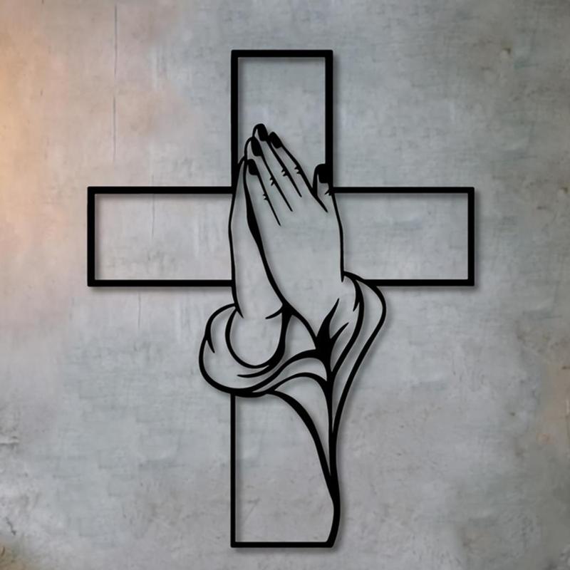 Cross & Hand Design Wall Decor, Modern Style Religious Wall Art, Wall Decor for Home Living Room Bedroom, Home Decor Ideas