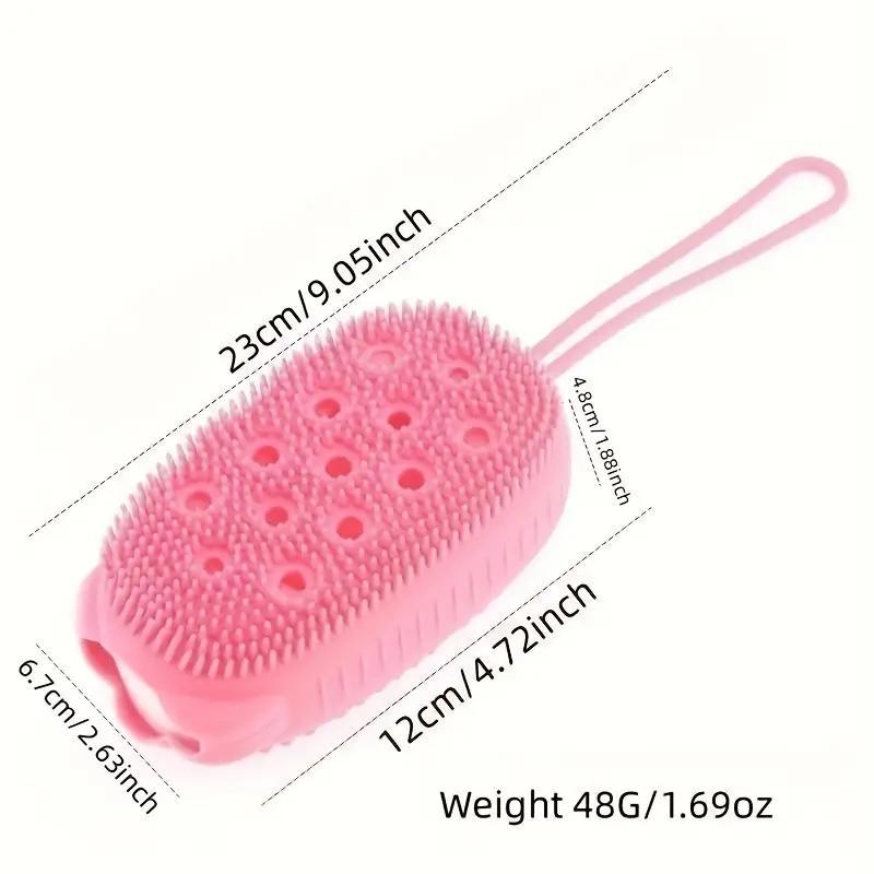 Double-sided Silicone Bath Brush, 4 Counts Random Color Bath Scrubber, Bath Brush for Exfoliating, Body Scrubber, Shower Exfoliator Accessories