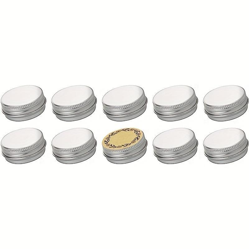 Empty Round Aluminum Tin Jar, 12pcs set Mini Storage Container with Twist Screw Cover, Travel Can for Powder Lip Balms Cream Candle Crafts Jewelry