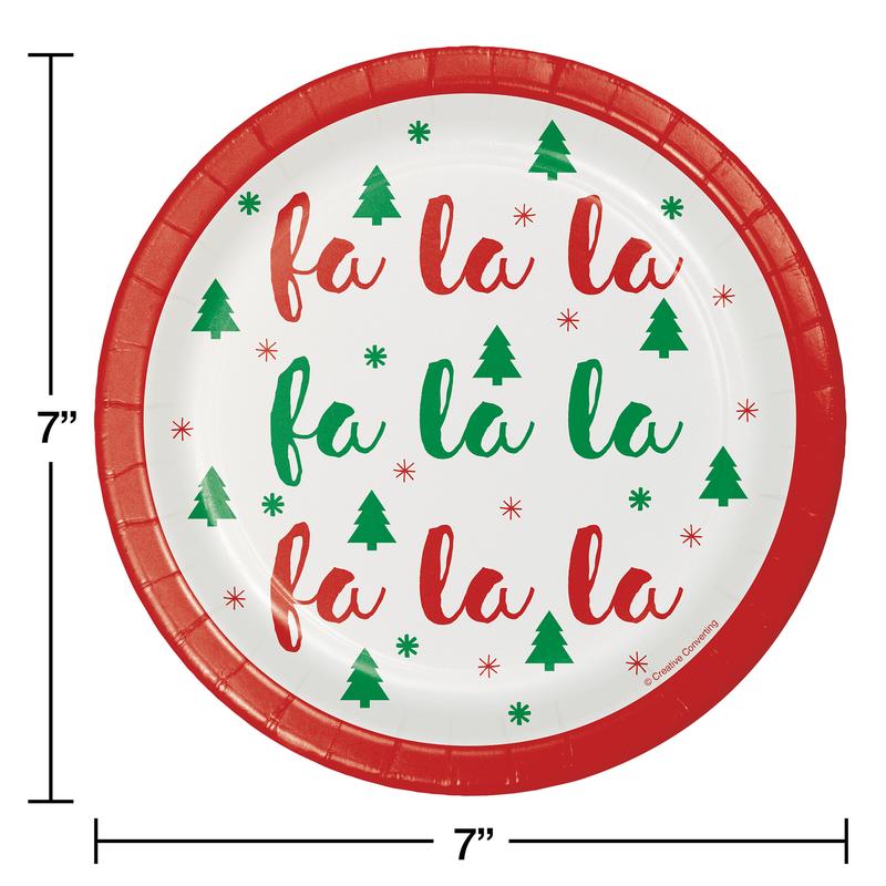 Red and Green Christmas Tree Disposable Round Paper Plates 7