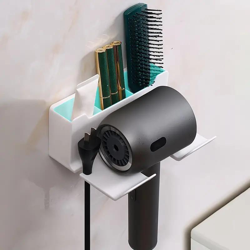 Wall Mounted Hair Dryer Holder, Hair Dryer Storage Rack, Bathroom Convenience Storage Holder, Home Organizer for Bathroom