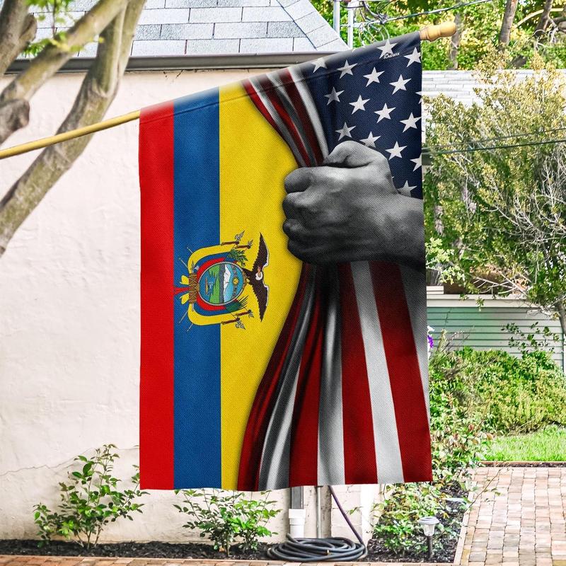 FLAGWIX Ecuador USA Flags - 4th of July, Independence Day Decorations For Home, Inside, Outside House Flag 30x40 - USA House Garden Flags Premium Polyester, Decorative Indoors Outdoor Flags Banner Lightweight