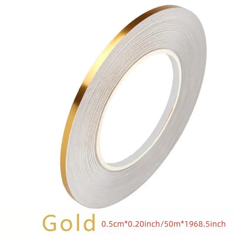 Brushed Gold Self-adhesive Wall Trim, Multi-Purpose Waterproof Void Wall Sticker, Wall Decorative Tape, Home Decor Supplies for Living Room Bedroom Kitchen