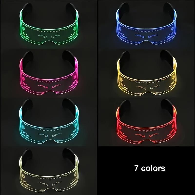 LED Light Up Glasses, 1 Count Creative Full Face Shield, Party Decoration Supplies for Night Out, Music Bar, KTV, Birthday Party