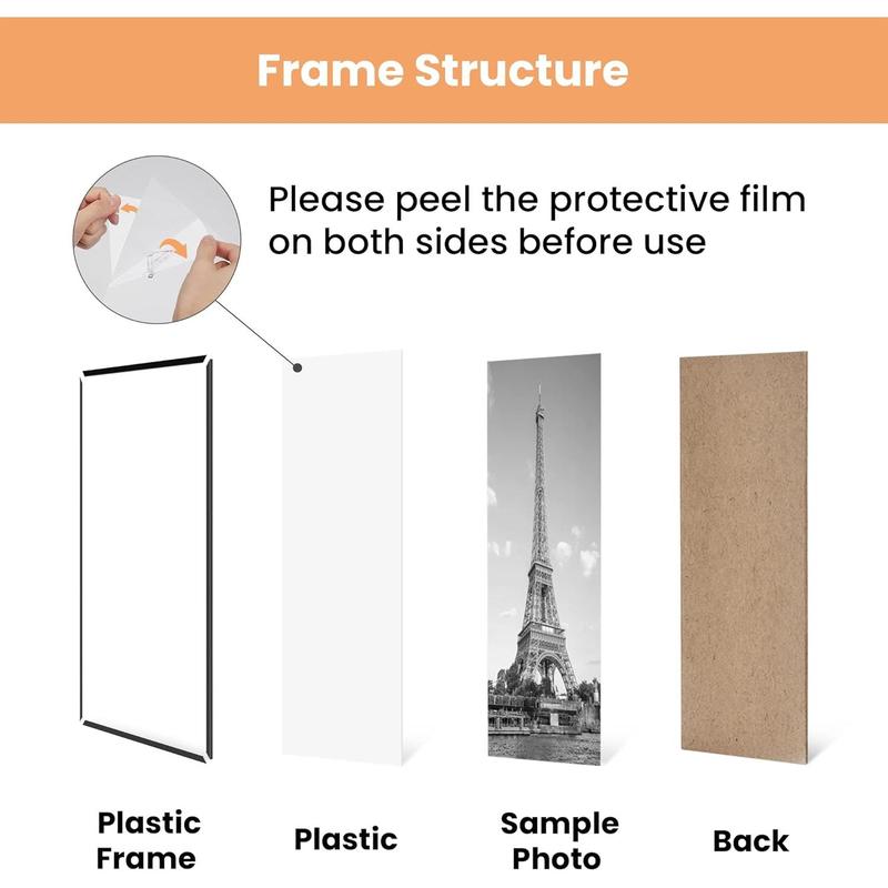 Frame Black 3 Pack, Poster Frames for Horizontal or Vertical Wall Mounting, Scratch-Proof Wall Gallery Photo Frame Decor Gift Hanging Plastic Artwork Box Christmas Print