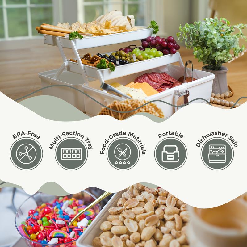 Family Snacklebox and Charcuterie Board - BPA Free & Dishwasher Safe Organiser Book