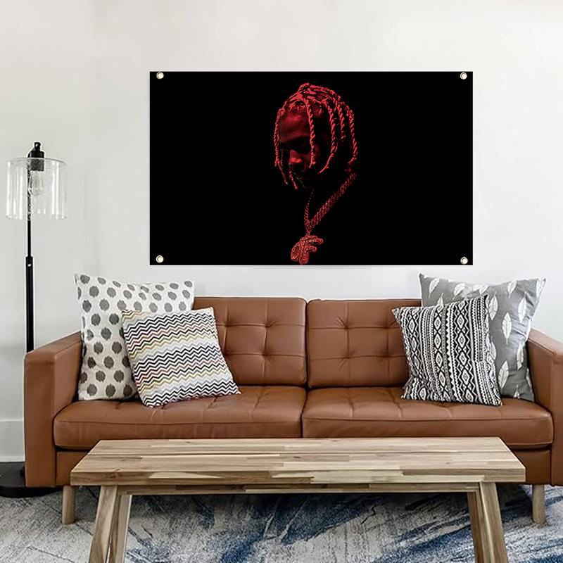 3x5ft Lil Durk Flag Rapper Lil Durk Art Wall Hanging Vivid Colors for Indoor Outdoor Dorm Bedroom Living Room College Wall Decor