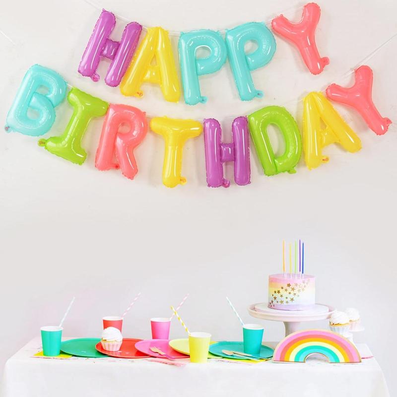 Letters Shaped Balloon, 13pcs set Solid Color Birthday Balloon for Birthday Celebration