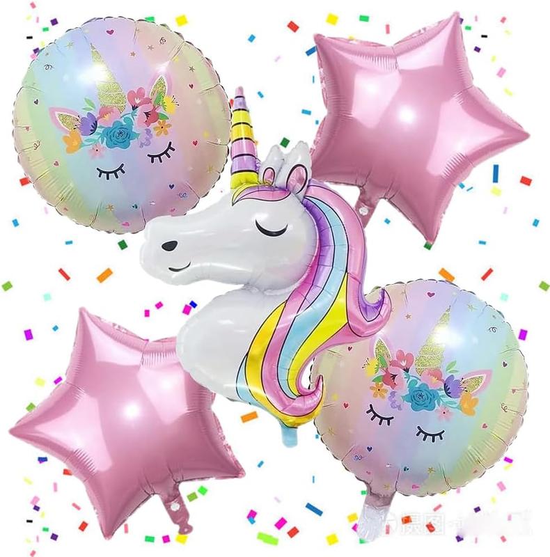 Unicorn Balloons Unicorn Birthday Party Decorations for Girls Foil Balloons Set Macaron and Rainbow Balloon Wedding  Shower Party Supplies (4)