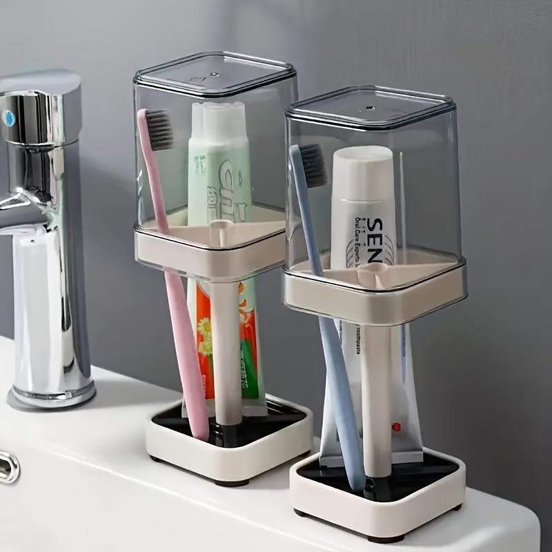 1pc Modern Toothbrush Holder Set with Gargle Cup - Wall-Mounted Couple Storage Organizer, Space-Saving Design, Ideal for Bathroom Organization & Decor toothbrush storage toothbrush holder tooth  brush Travel Toothbrush