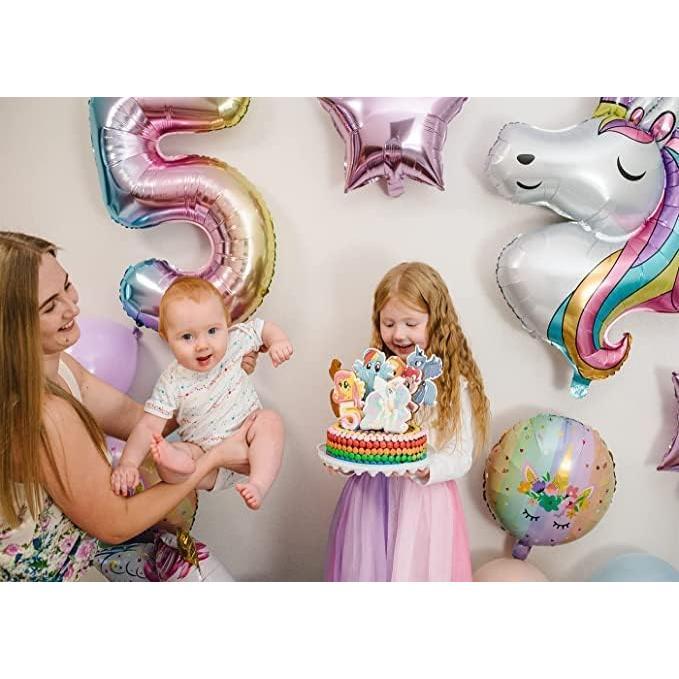 Unicorn Balloons Unicorn Birthday Party Decorations for Girls Foil Balloons Set Macaron and Rainbow Balloon Wedding  Shower Party Supplies (4)