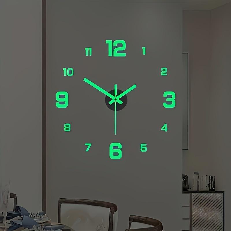 Modern 3D Digital Wall Clock-Large Luminous Display-Silent Operation-Perfect For Living Room & Bedroom (The Luminous Style Only Emits Light In Dark Environments) Decor Aluminium Round christmas 2024 ornament