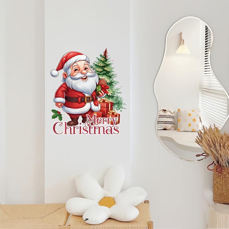 Santa Claus Pattern Toilet Sticker, 5 Counts Merry Christmas Self-adhesive Sticker, Versatile for Toilet, Bathroom, Fridge & Window, Perfect for Holiday Home Aesthetics