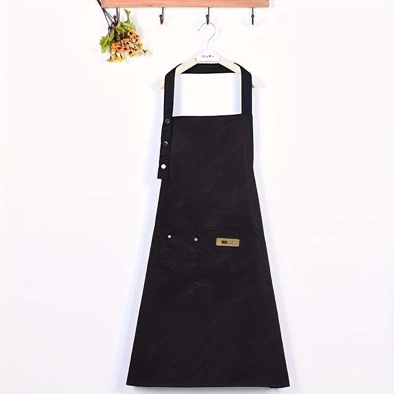 Waterproof & Oil-proof Apron, 1 Count Adjustable Bib Apron, Kitchen Cooking Apron for Home Restaurant, Fashionable Working Apron