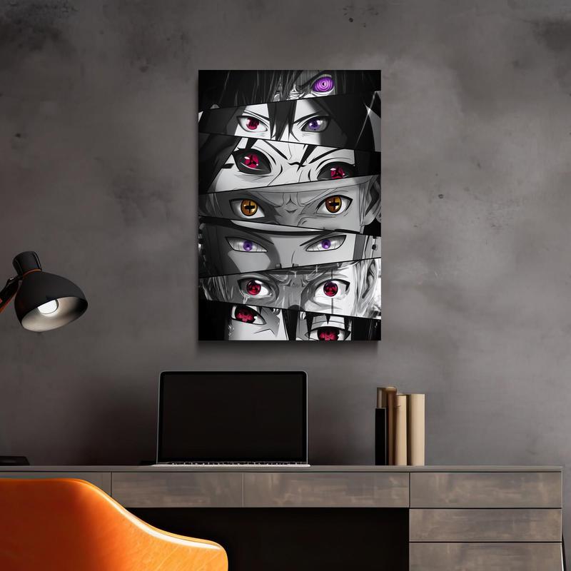 Naruto Poster Eyes Manga Art Anime Wall Print Minimalist Painting Art Naruto, Itachi, Kakashi Hatake Decor Photo Room Decoration