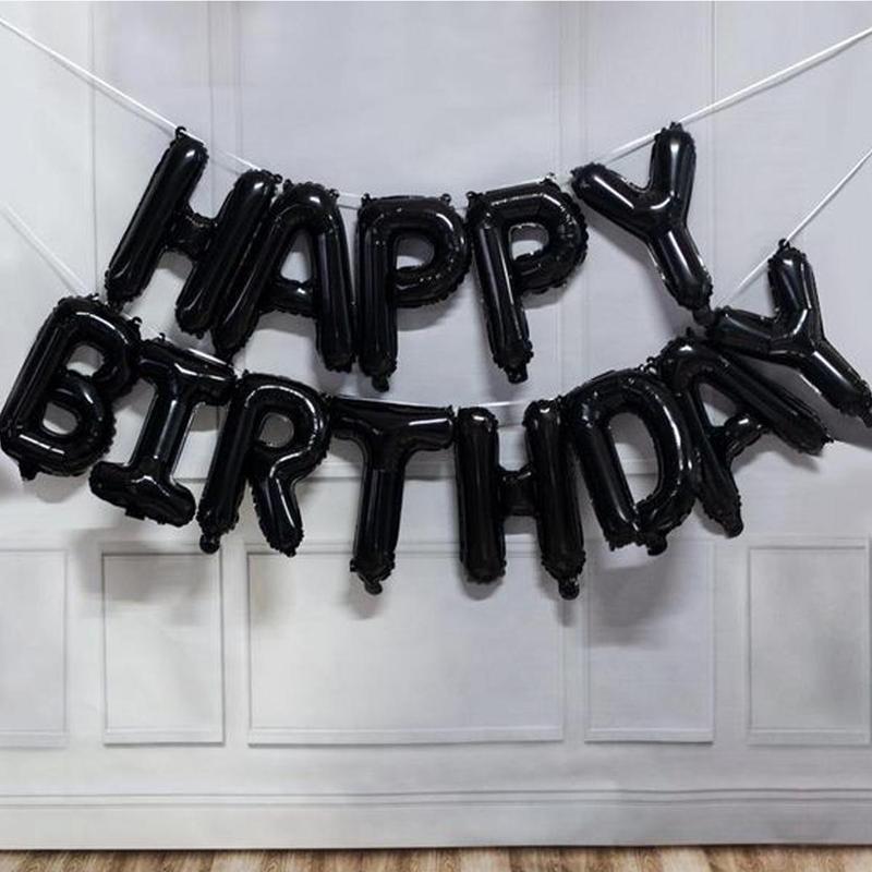 Letters Shaped Balloon, 13pcs set Solid Color Birthday Balloon for Birthday Celebration