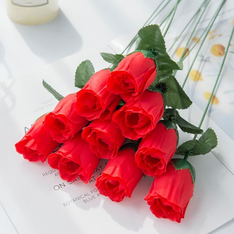 Artificial Rose Bouquet, 10pcs DIY Faux Flowers Bouquet for Room Home Decor, Decorative Ornaments for Home Office Bedroom Wedding Party, Summer Gift